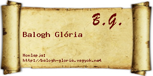 Balogh Glória névjegykártya