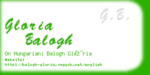 gloria balogh business card